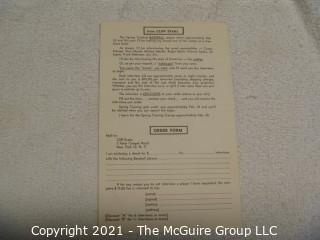 Baseball History: Lot includes 13 individual 35mm B&W negatives of Clifford Evans with several major league players including: H. Aaron, S. Musial, T. Kluszewski, F. Robinson, Bobby Bragan; Harvey Kuenn, Bobby Schantz; Fred Hutchinson; Brooks Lawrence and Al Cicotte. Also promotional flyer for Clifford Evans interviews with baseball players and a 1984 Baseball ID card.