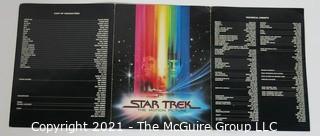 Vintage Tri Fold Movie Program From Theatrical Premier of "STAR TREK the Motion Picture" 1979 Staring William Shatner and Leonard Nimoy that Took Place at the Air & Space Museum in Washington DC. 