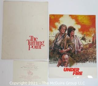 Promotional Tickets & Program from Kennedy Center Theatrical Premier of "The Turning Point" Movie Starring Shirley MacLaine, Anne Bancroft and Mikhail Baryshnikov; and "Under Fire", starring Nick Nolte, Gene Hackman and Ed Harris.