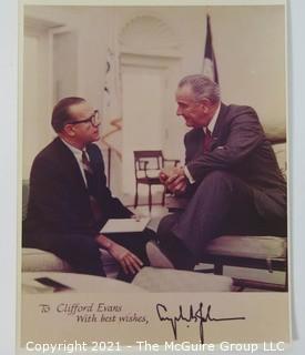 Ephemera: Political: White House Photo with note from LBJ to Clifford Evans