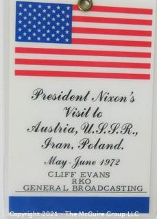 Clifford Evans press credentials for various overseas trips