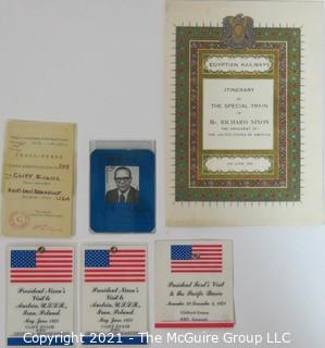 Clifford Evans press credentials for various overseas trips