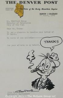 Original Political Cartoons and Correspondence to Clifford Evans, from Gary Trudeau (Doonesbury) Among Others