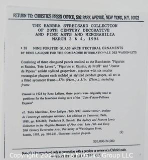 Christie's Press Packet produced for the 1994 Barbra Streisand Auction