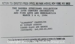 Christie's Press Packet produced for the 1994 Barbra Streisand Auction