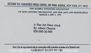 Christie's Press Packet produced for the 1994 Barbra Streisand Auction