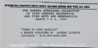 Christie's Press Packet produced for the 1994 Barbra Streisand Auction