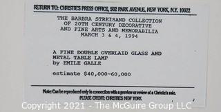 Christie's Press Packet produced for the 1994 Barbra Streisand Auction