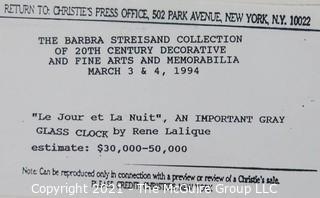 Christie's Press Packet produced for the 1994 Barbra Streisand Auction