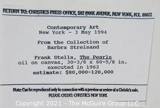 Christie's Press Packet produced for the 1994 Barbra Streisand Auction