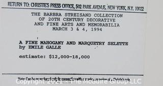 Christie's Press Packet produced for the 1994 Barbra Streisand Auction