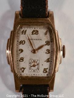 Swiss Made "Wittnauer" Automatic Men's Wristwatch with leather band (untested)