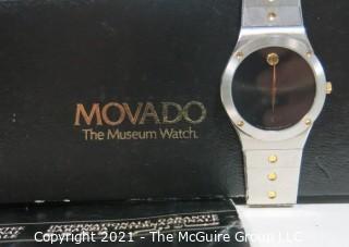 Vintage Movado "The Museum Watch" 84-42-876 in Box with Certificate (untested)