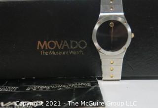 Vintage Movado "The Museum Watch" 84-42-876 in Box with Certificate (untested)