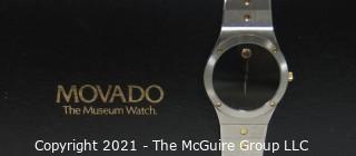 Vintage Movado "The Museum Watch" 84-42-876 in Box with Certificate (untested)