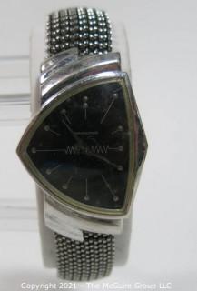 Hamilton "Ventura" watch, black face, missing crown, mesh watch band Italy (untested)