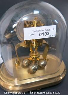 Brass with Glass Dome Perpetual Motion Clock Marked KS 