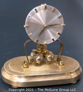 Brass with Glass Dome Perpetual Motion Clock Marked KS 