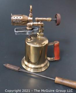 Vintage: Brass: Otto Bernz blow torch and copper soldering iron