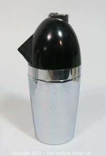 Chrome and Black Soda King Siphon Bottle Designed by Norman Bel Geddes for Walter Kidde Sales Co. Inc., Bloomfield, NJ
