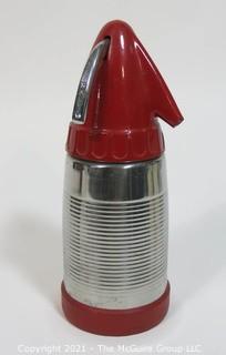 "Atomic" Art Deco Sparklet Chrome Soda Siphon with Red Top
