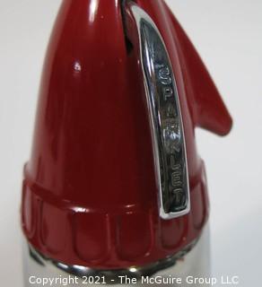 "Atomic" Art Deco Sparklet Chrome Soda Siphon with Red Top