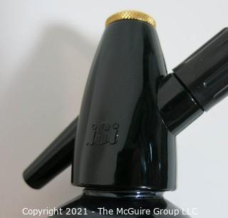 Vintage Black with Gold Trim ISI Austria Soda Siphon Bar Seltzer Bottle.