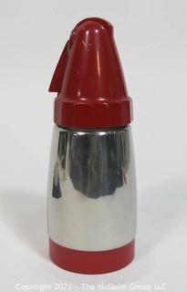 "Atomic" Art Deco Chrome Soda Siphon with Red Top