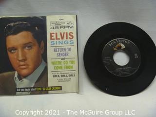 Vinyl Record: 45rpm: Various (7) 60's pop/rock  Elvis (promo) (sleeves)