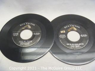 Vinyl Record: 45rpm: Various (7) 60's pop/rock  Elvis (promo) (sleeves)