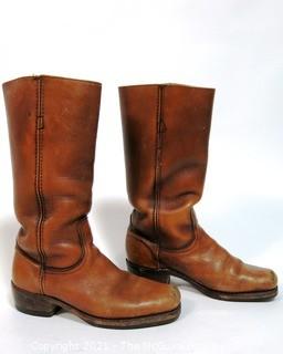 Vintage Men's Brown Leather Frye Boots, Size 8 1/2,