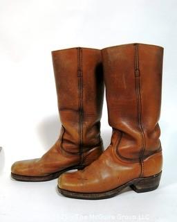 Vintage Men's Brown Leather Frye Boots, Size 8 1/2,