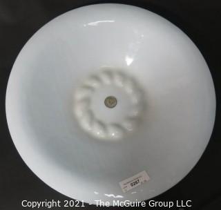 Hand Blown White Charger Bowl.  Measures approximately 20" in diameter. (Kennedy Half Dollar is placed for size perspective)