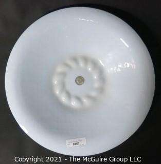 Hand Blown White Charger Bowl.  Measures approximately 20" in diameter. (Kennedy Half Dollar is placed for size perspective)