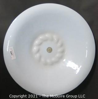 Hand Blown White Charger Bowl.  Measures approximately 20" in diameter. (Kennedy Half Dollar is placed for size perspective)