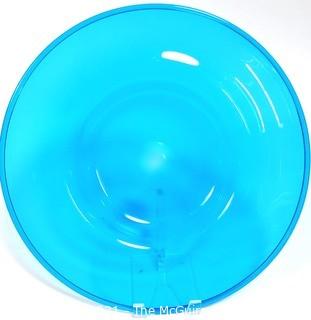 Aqua Blue Hand Blown Glass Charger Plate Made by Sinclair.  Measures approximately 16" in diameter.