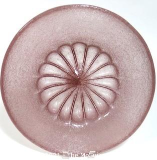 Hand Blown Lavender Crizzled Glass Charger Plate Made in Venice Circa 1910.  Measures approximately 15" in diameter.