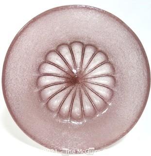 Hand Blown Lavender Crizzled Glass Charger Plate Made in Venice Circa 1910.  Measures approximately 15" in diameter.