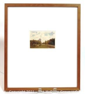 Framed Under Glass "Pure Oil Sign in Landscape, 1977" by William Christenberry.  Printed in 1992 in Special Edition of Twelve. 