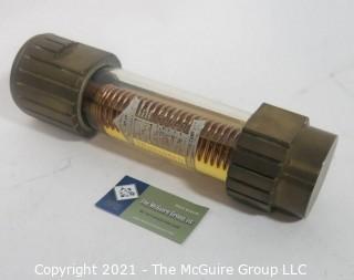 Vintage Machine Age Brass Industrial Liquid Power Fuse by S&C Industries. Originally from a generating station with 150 - 100E AMPs.  Measures approximately 3" x 13" in steampunk design.