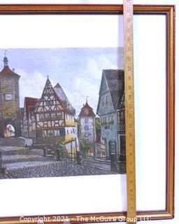 Framed Original Colored Etching titles "Plonlein" by Ernst Geissendorfer; circa 1965