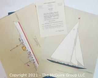 Art: Frank Cervier nautical prints unframed in folio folder