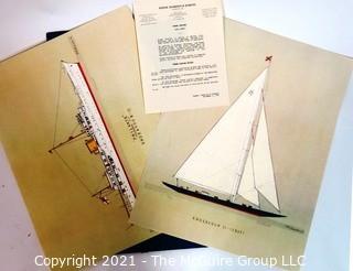 Art: Frank Cervier nautical prints unframed in folio folder