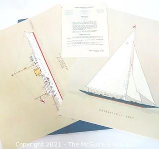 Art: Frank Cervier nautical prints unframed in folio folder