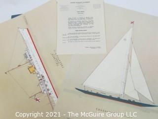 Art: Frank Cervier nautical prints unframed in folio folder