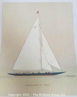 Art: Frank Cervier nautical prints unframed in folio folder