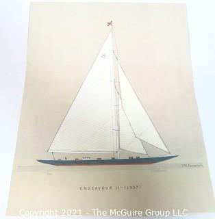 Art: Frank Cervier nautical prints unframed in folio folder