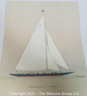 Art: Frank Cervier nautical prints unframed in folio folder