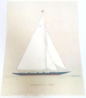 Art: Frank Cervier nautical prints unframed in folio folder