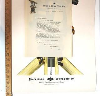 Poster of Bull & Bull Theodolite and letter on letterhead